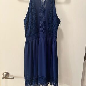 Francesca's Collections Navy Blue Lace Dress